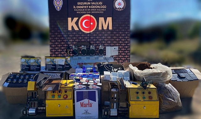 Erzurum polisi bin 539 paket gümrük kaçağı sigara ele geçirildi