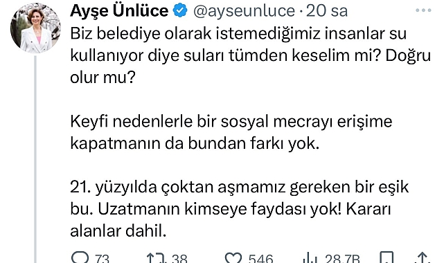 Eskişehir Büyükşehir Belediye Başkanı Ayşe Ünlüce'nin paylaşımına tepkiler büyüyor