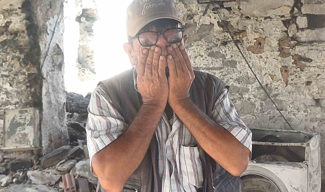 Evleri yanan çiftçi dehşet anlarını gözyaşları içinde anlattı