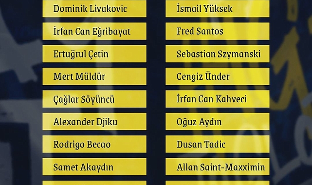 Fenerbahçe&#039;nin Çaykur Rizespor maçı kamp kadrosu belli oldu