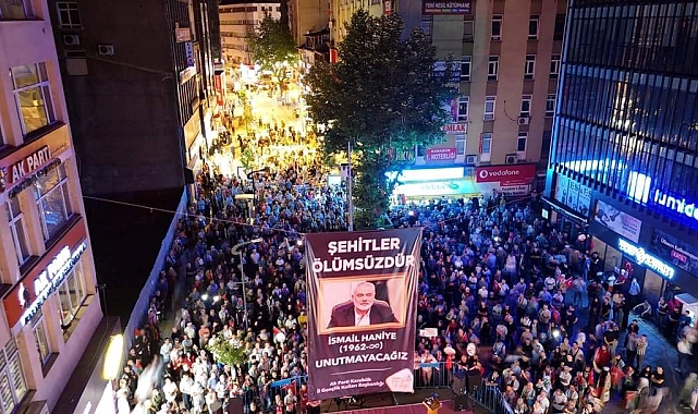 Karabük&#039;te binlerce kişi Haniye ve Filistinliler için yürüdü