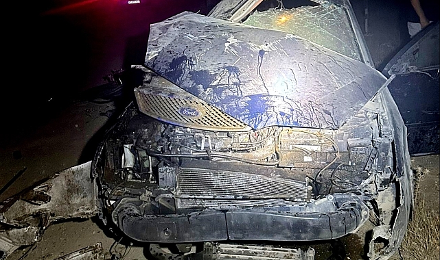 Kontrolden çıkan otomobil takla attı