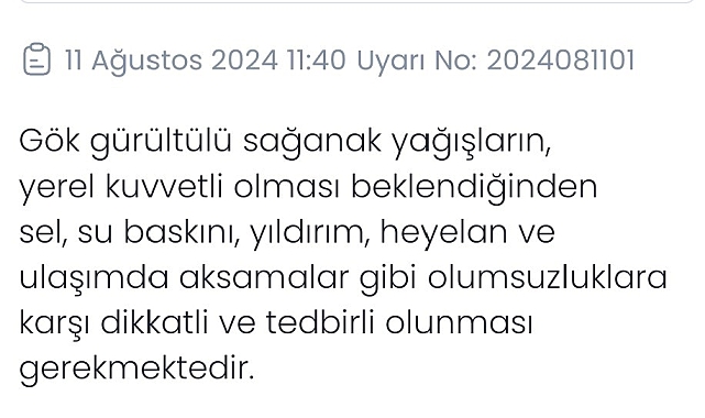 Ordu için sarı uyarı yapıldı