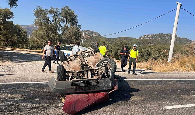 Otomobilin takla atması sonucu meydana gelen kazada 1 kişi yaralandı