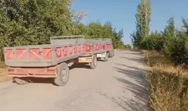 Tek traktör 3 römork