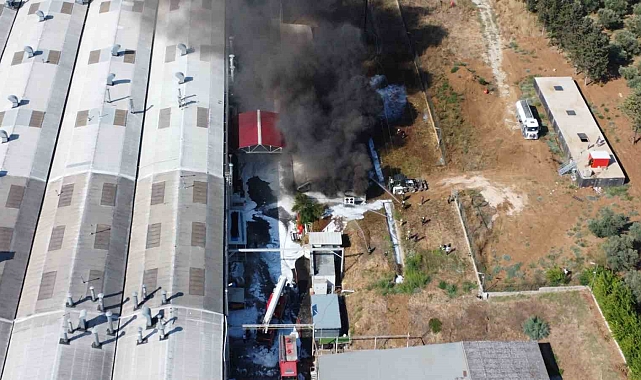 Yat fabrikasındaki çıkan yangına müdahale sürüyor