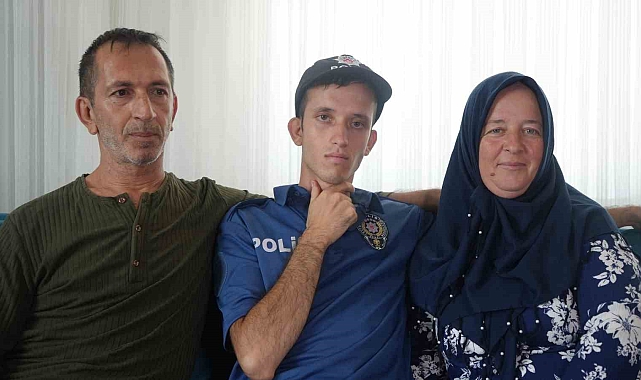 20 yaşındaki zihinsel engelli gencin polis olma hayali gerçek oldu