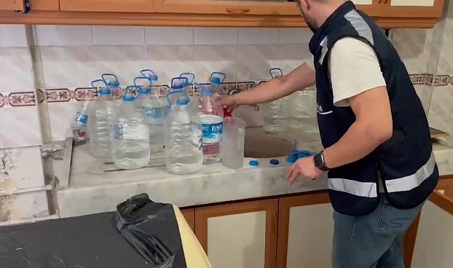 75 litre sahte alkollü içki ile 270 litre sahte içki yapımında kullanılan etil alkol ele geçirildi