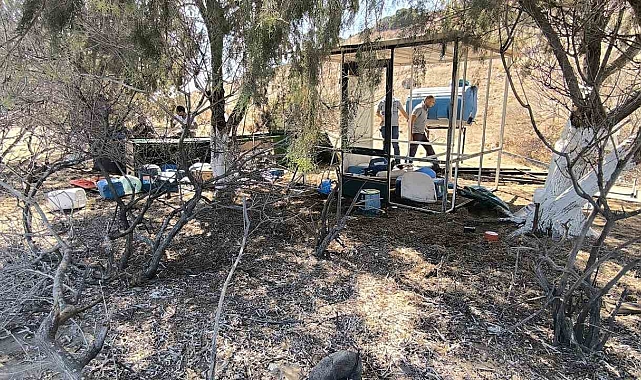 Adaya inşa edilen kaçak kulübe söküldü