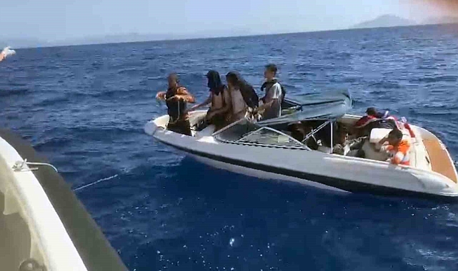 Datça&#039;da düzensiz göçmenler  kurtarıldı