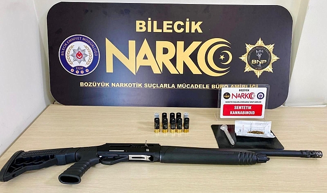 Durdurulan şüpheli araçta uyuşturucu madde ve pompalı tüfek ele geçirildi