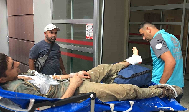 Motorlu testereyle ayağını kesti