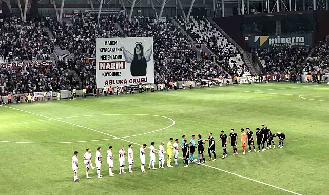 &#039;Narin&#039;,  Elazığspor-Nazillispor maçı öncesi açılan pankartla anıldı