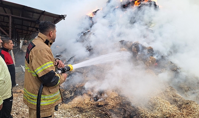 Samanlığa yıldırım düştü