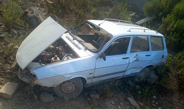 Şarampole yuvarlanan otomobil sürücüsü yaşamını yitirdi
