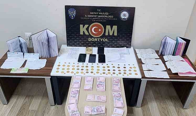 Tefecilere yönelik gerçekleştirilen operasyonda çek, senet, para ve çok sayıda altın ele geçirildi