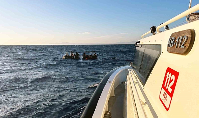 Türk karasularına geri itilen içinde çocuklarında bulunduğu toplam 31 düzensiz göçmen kurtarıldı