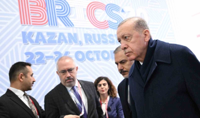 Cumhurbaşkanı Erdoğan, BRICS Zirvesi&#039;ne katılmak üzere Kazan EXPO&#039;da