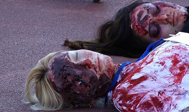 Filim sahnelerini aratmayan tatbikat