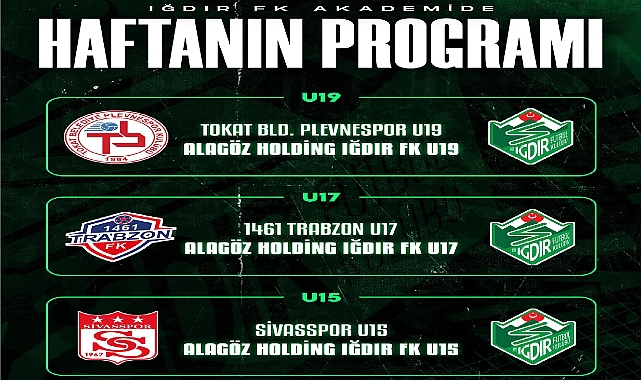 Iğdır FK Akademi Haftanın Maç Programı
