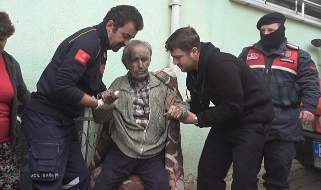 Komşuların dikkati sayesinde ölümden döndü