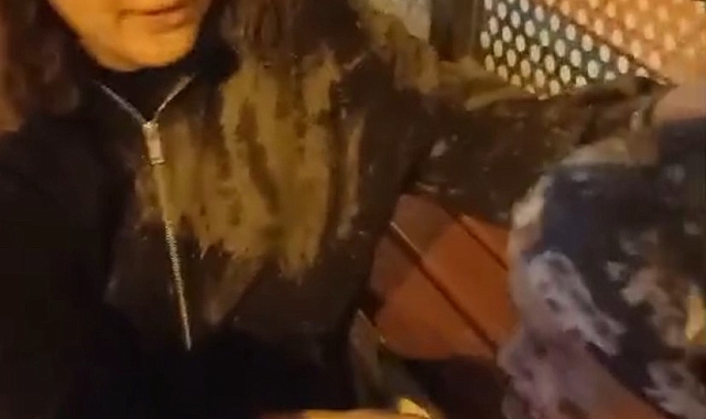 Mikser aracının hortumu patladı