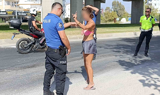 Polisin bikinili genç kadınla imtihanı