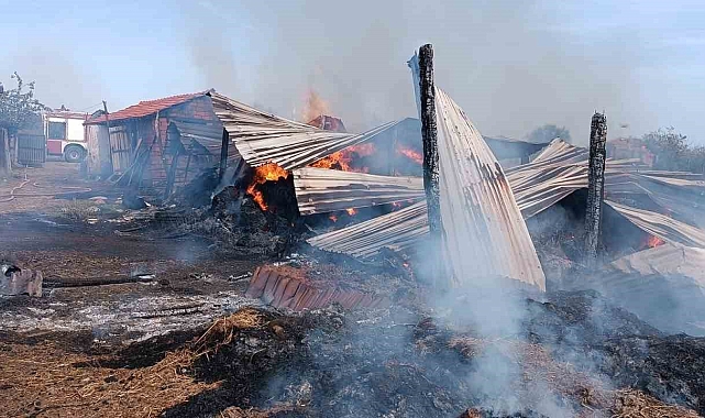 Saman deposunda yangın çıktı