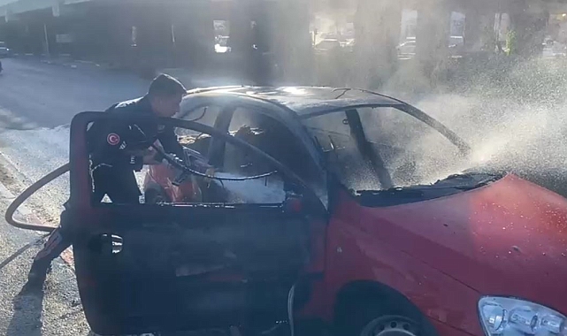 Yangın aracını küle çevirdi