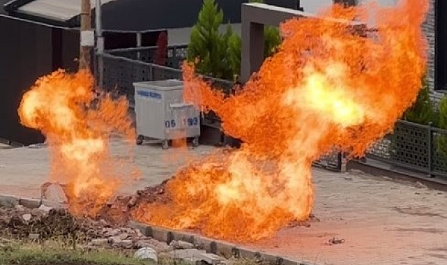 İş makinesi doğal gaz borusuna zarar verdi