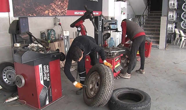 Lastikçilerde yoğunluk yaşandı