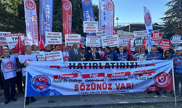 Memur sendikalar oturma eylemi başlattı