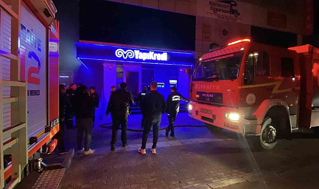Banka şubesinde yangın