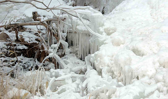 Erzincan&#039;da dereler buz tuttu