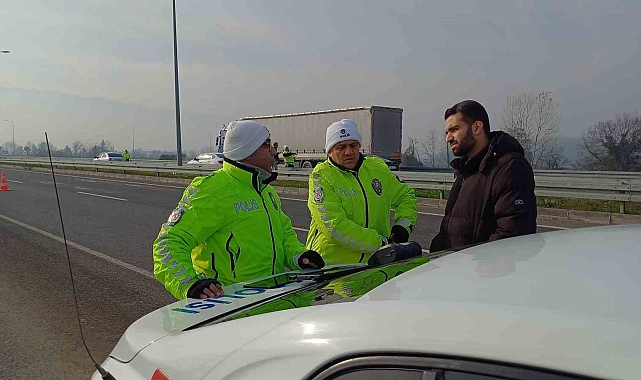 Kış lastiği takmayan sürücüler cezayı aldı