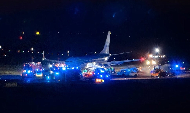 Norveç&#039;e acil iniş yapan yolcu uçağı pistten çıktı