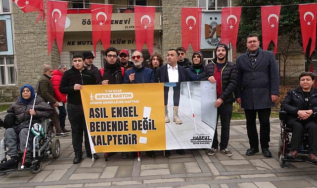 Elazığ&#039;da Beyaz Bastonla Farkındalık Yürüyüşü: Görme Engellilerin Sesini Duyurmak