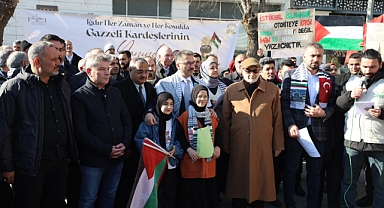 Iğdır’da Filistin’e Destek İçin Basın Açıklaması Yapıldı
