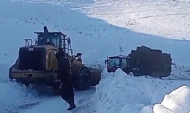 Tekman&#039;da Traktör Çamurda Kaldı, İş Makinası İmkadına Koştu!