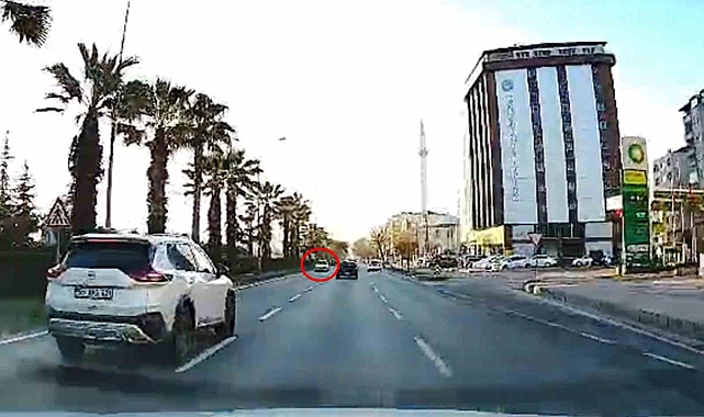 Trafikte şok görüntü