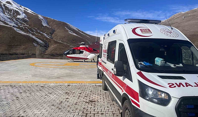 Van&#039;da Yaşam Kurtaran Operasyon: Ambulans Helikopter İki Hastayı Taşıdı