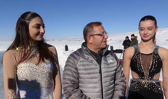 Çıldır Gölü&#039;nde Buz Pateni Şöleni: Milli Sporculardan Muhteşem Gösteri