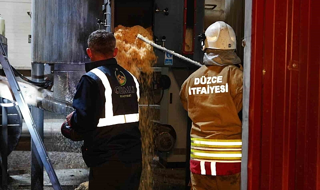 Düzce&#039;de Kereste Fabrikasında Yangın: 2 Çalışan Dumandan Etkilendi