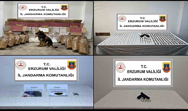 Erzurum Jandarmasından Uyuşturucu ve Kaçakçılık Operasyonları: Çok Sayıda Malzeme Ele Geçirildi