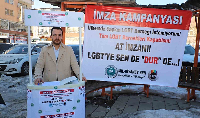 Hakkari&#039;de LGBT kapatılsın imza kampanyası