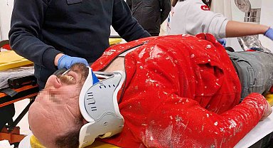 Samsun'da İnşaat İşçisi Düşerken Son Anda Kurtuldu