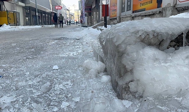 Ağrı&#039;da Sibirya Soğukları: Ağaçlar Kırağı Tuttu, Çatılarda Buz Sarkıtları Oluştu