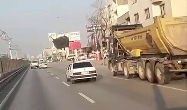 Bursa&#039;da Trafik Terörü: Kamyon Sürücüsünden Dakikalarca Makaslı Tehlike