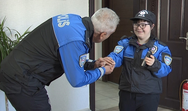 Down sendromlu İnzile polis oldu, heyecanı herkesi mutlu etti