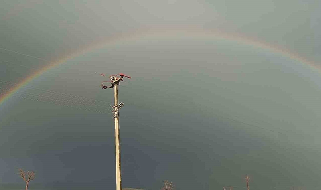 Karakoçan&#039;da Sağanak Sonrası Gökkuşağı Büyüledi
